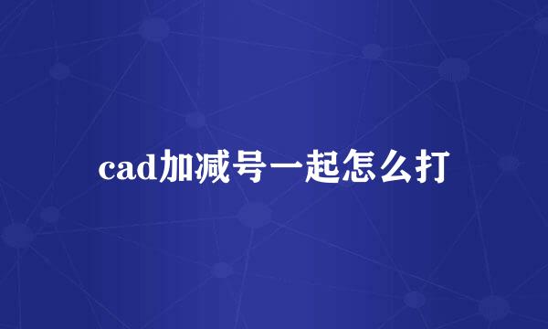 cad加减号一起怎么打