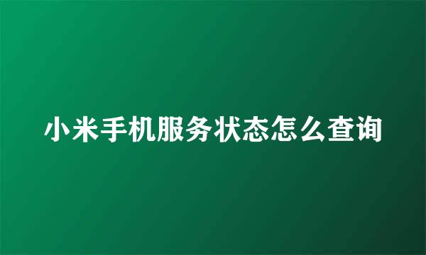 小米手机服务状态怎么查询