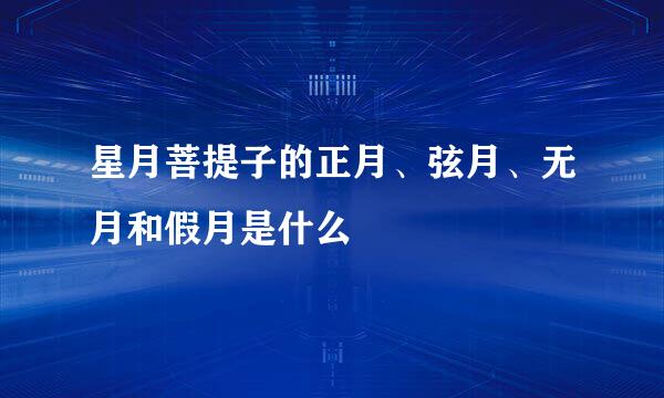 星月菩提子的正月、弦月、无月和假月是什么