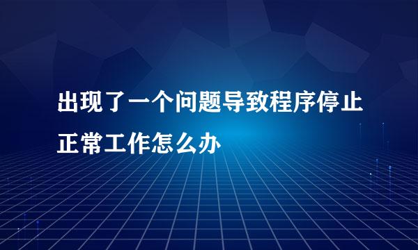 出现了一个问题导致程序停止正常工作怎么办