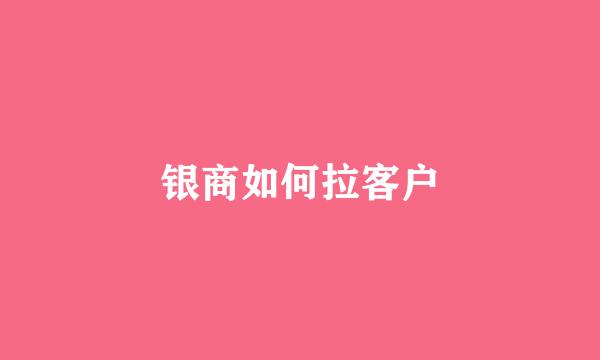 银商如何拉客户