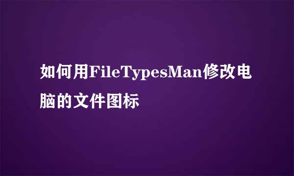 如何用FileTypesMan修改电脑的文件图标