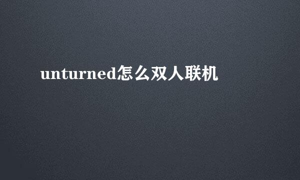 unturned怎么双人联机