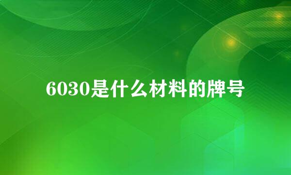 6030是什么材料的牌号