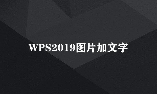 WPS2019图片加文字