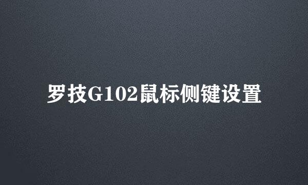 罗技G102鼠标侧键设置