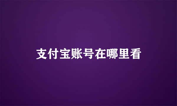 支付宝账号在哪里看