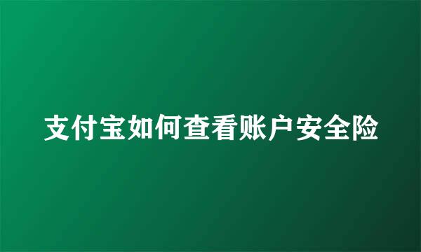 支付宝如何查看账户安全险