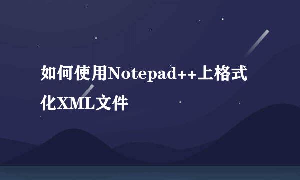 如何使用Notepad++上格式化XML文件