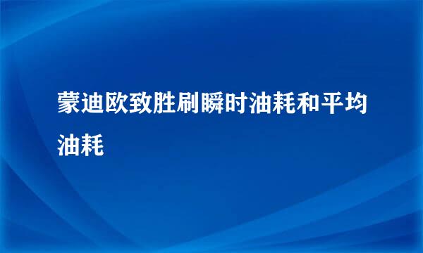 蒙迪欧致胜刷瞬时油耗和平均油耗