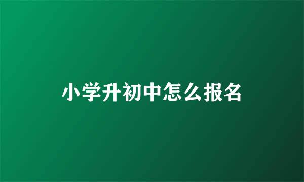 小学升初中怎么报名