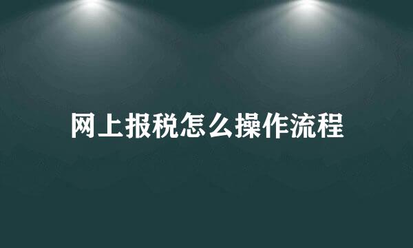 网上报税怎么操作流程