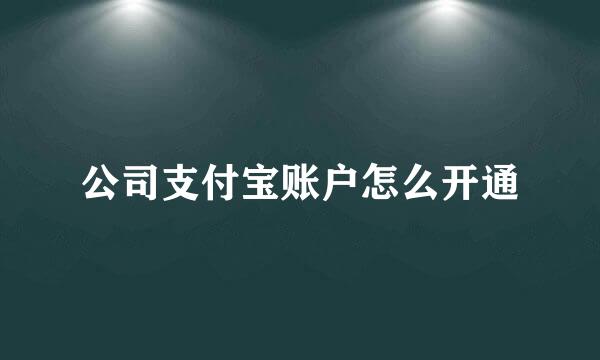 公司支付宝账户怎么开通