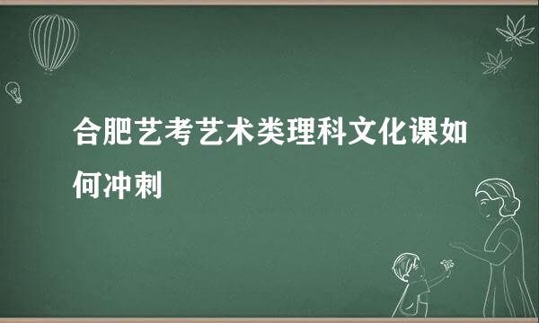 合肥艺考艺术类理科文化课如何冲刺