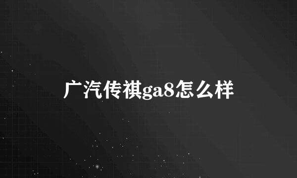 广汽传祺ga8怎么样