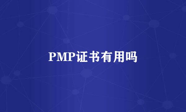 PMP证书有用吗