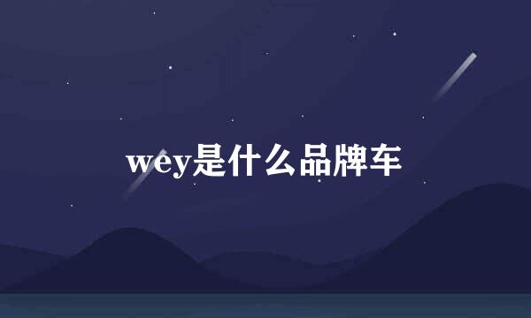 wey是什么品牌车