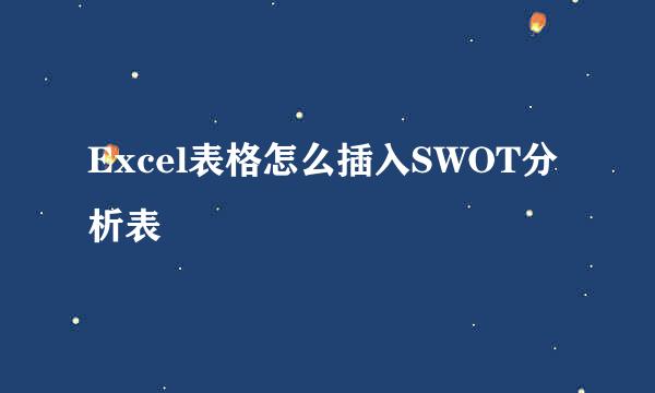 Excel表格怎么插入SWOT分析表