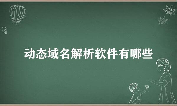 动态域名解析软件有哪些