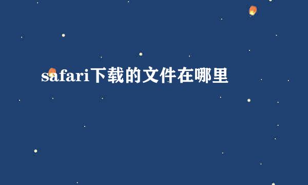 safari下载的文件在哪里