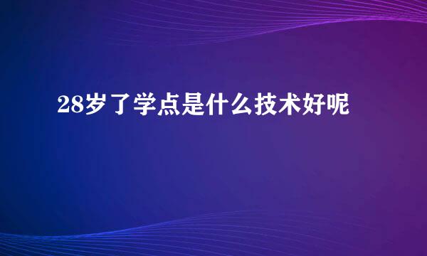 28岁了学点是什么技术好呢