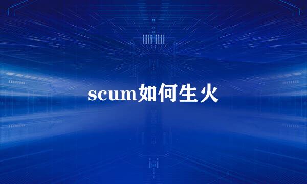 scum如何生火