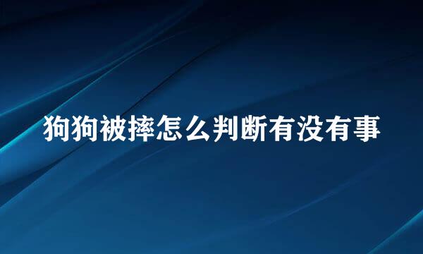 狗狗被摔怎么判断有没有事