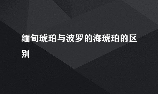 缅甸琥珀与波罗的海琥珀的区别