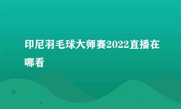 印尼羽毛球大师赛2022直播在哪看