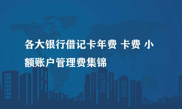 各大银行借记卡年费 卡费 小额账户管理费集锦