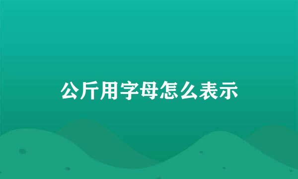 公斤用字母怎么表示