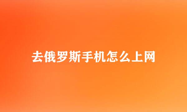 去俄罗斯手机怎么上网