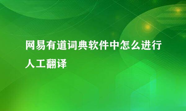 网易有道词典软件中怎么进行人工翻译