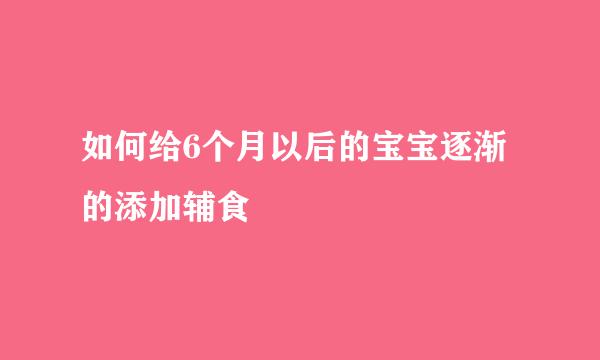 如何给6个月以后的宝宝逐渐的添加辅食