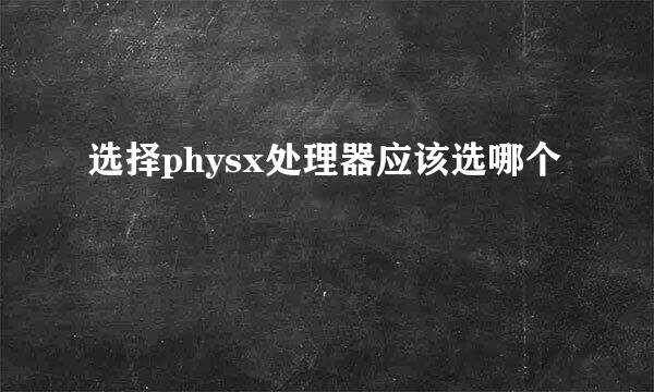 选择physx处理器应该选哪个