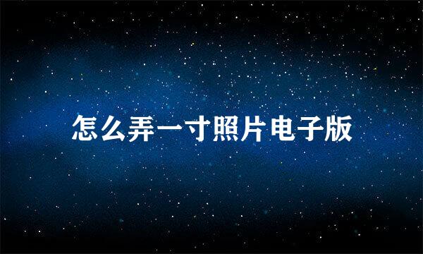 怎么弄一寸照片电子版