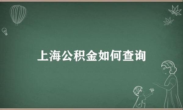 上海公积金如何查询