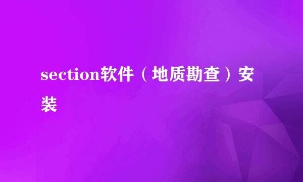 section软件（地质勘查）安装