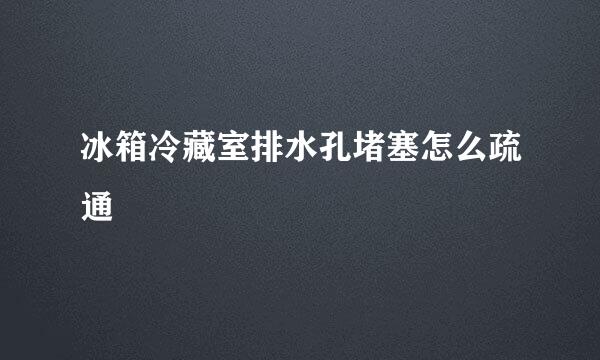 冰箱冷藏室排水孔堵塞怎么疏通