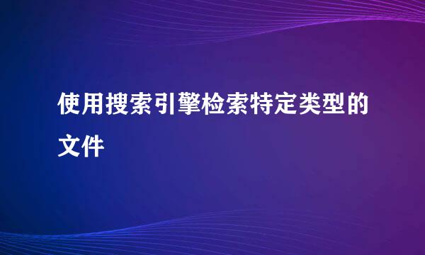 使用搜索引擎检索特定类型的文件