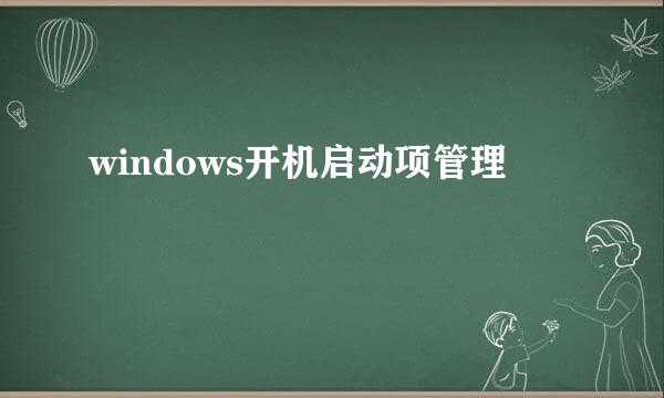 windows开机启动项管理