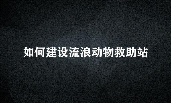 如何建设流浪动物救助站